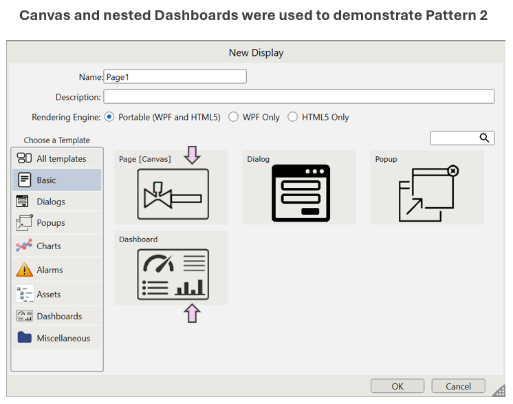 Dashboard choice configuration